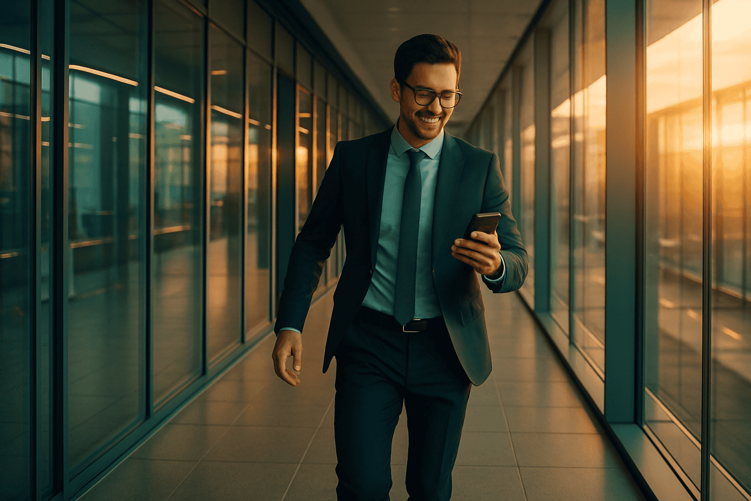 Office businessman using Memoro AI App for recording