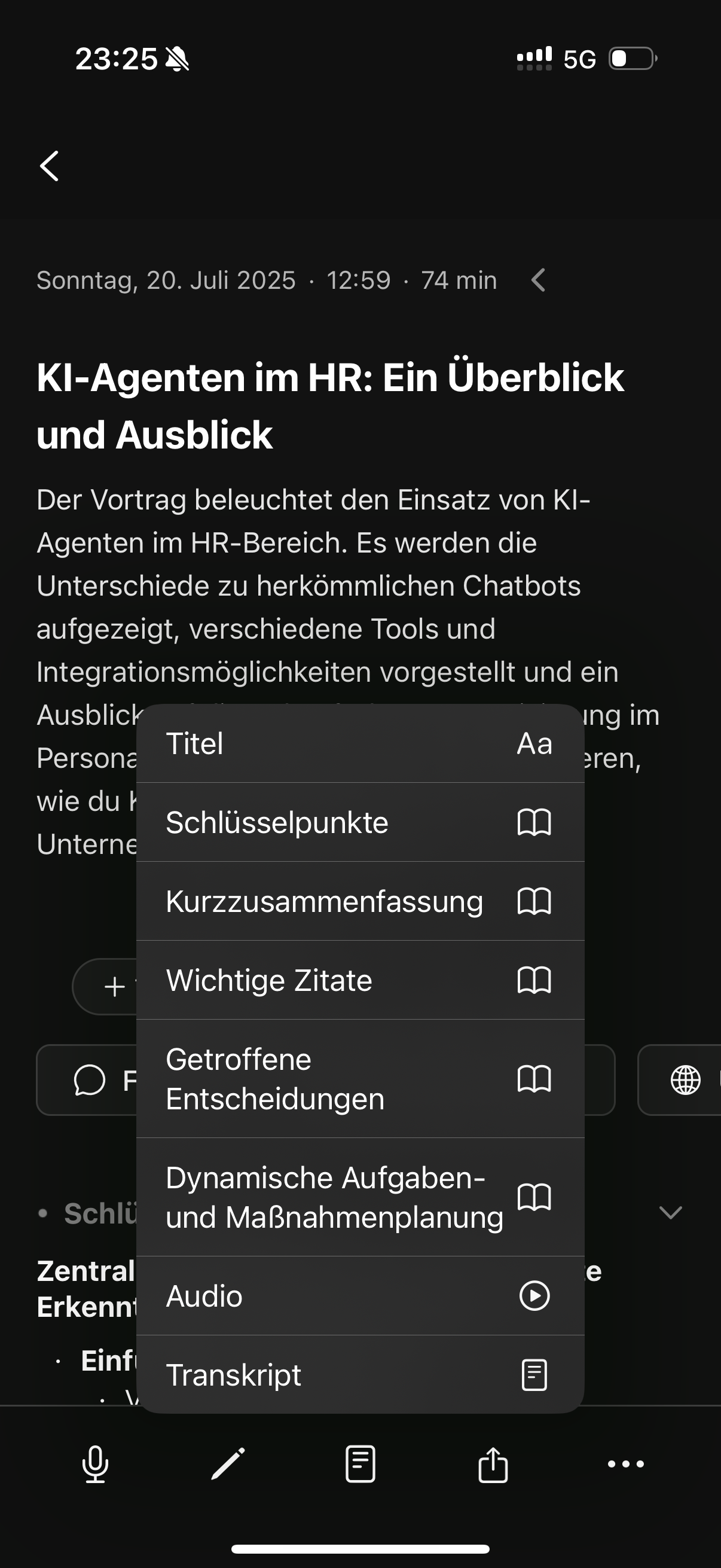 Strukturierte Zusammenfassung